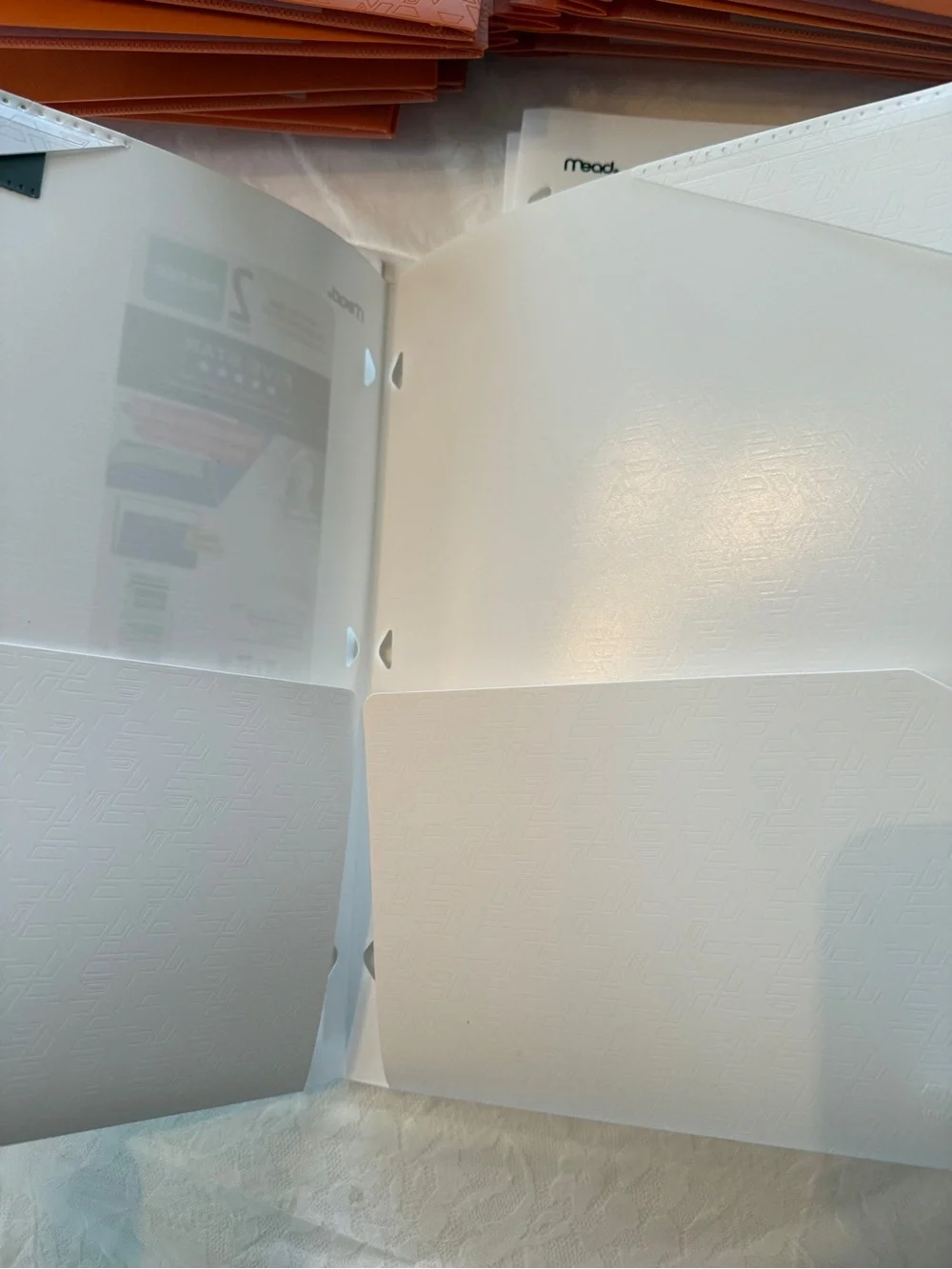 Mead Five Star Pocket Folders New Orange & White (21 Folders)